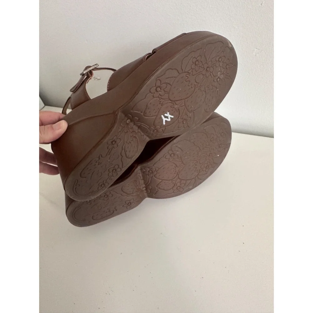 Korks Ease Platform Sandal Womens 8 Babette Leather Brown Closed Toe Clog